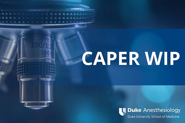 CAPER WIP - Microscope on blue abstract background.